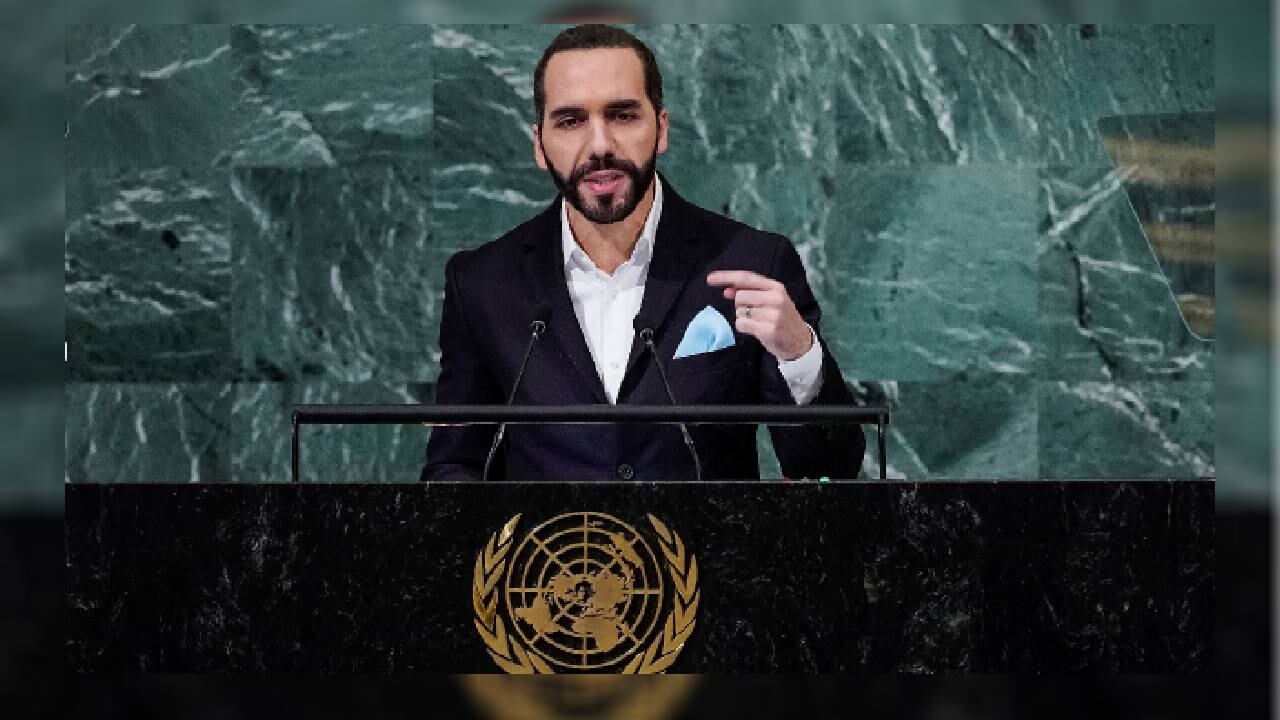 Bukele en su discurso ante la Asamblea General de la ONU. -Foto: Reuters / Autor: Eduardo Muñoz.