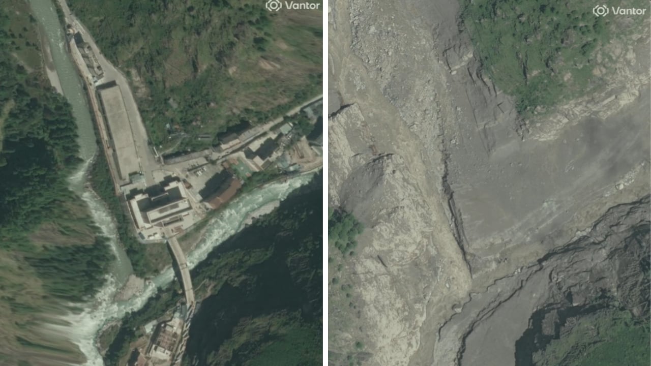El antes y después permite observar qué quedó tras el paso de la corriente por el lugar.