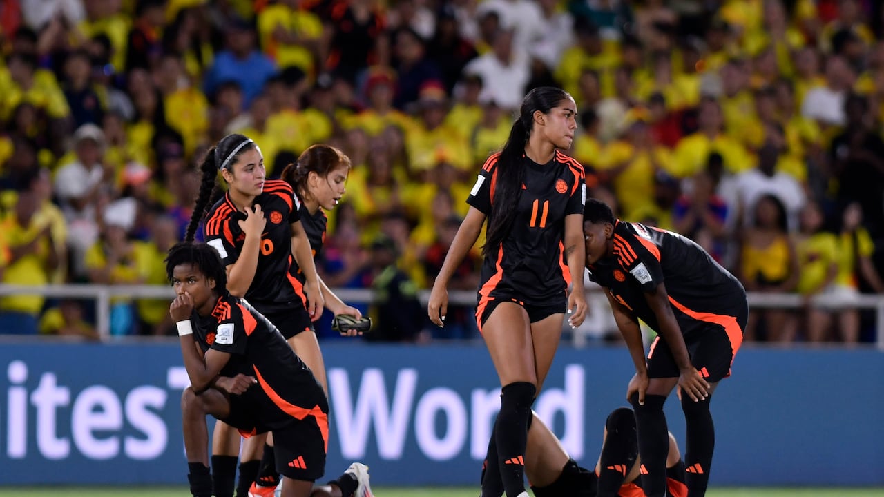 CALI, COLOMBIA - SEPTEMBER 15: Maithe Lopez of Colombia reacts after the team's defeat in the penalty shootout following the FIFA U-20 Women's World Cup Colombia 2024 Quarterfinal match between Netherlands and Colombia at Estadio Pascual Guerrero on September 15, 2024 in Cali, Colombia. (Photo by Gabriel Aponte - FIFA/FIFA via Getty Images)