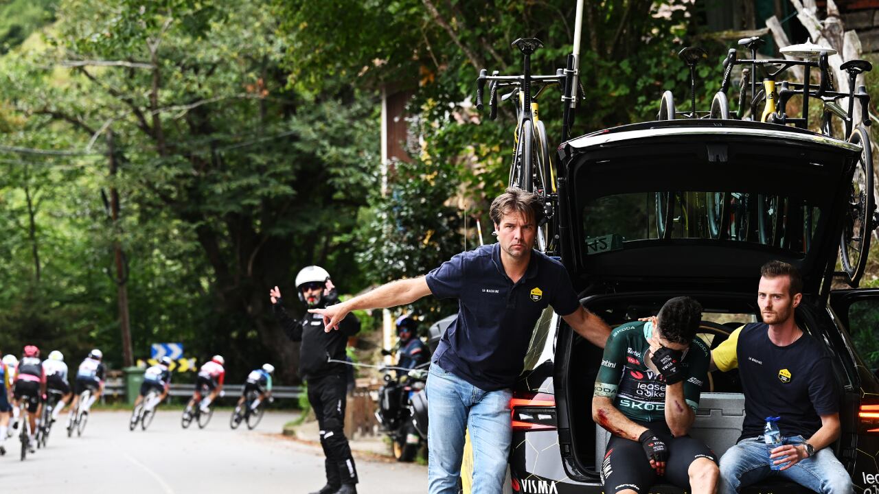 Wout Van Aert, en lágrimas tras anunciar su retiro de la Vuelta a España 2024