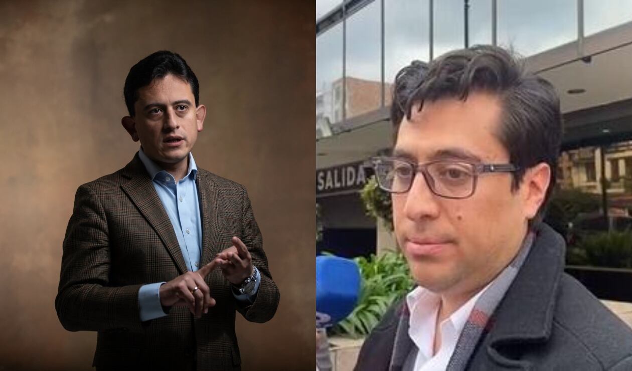 El exministro de Comercio, Luis Carlos Reyes, y su abogado, Sebastián Erazo.