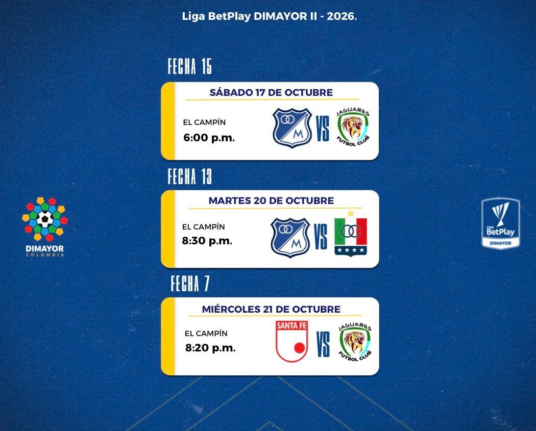 Millonarios vs. Once Caldas se jugará el próximo miércoles 20 de octubre