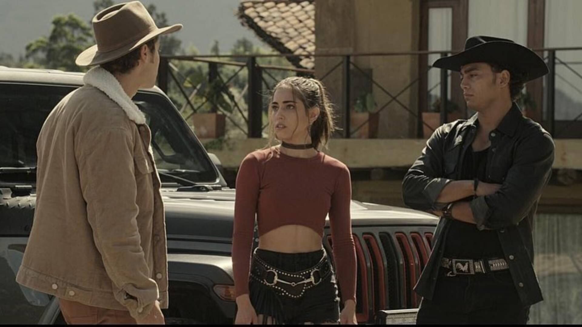 Yare Santana (Gaby Reyes Elizondo) junto a Juan Manuel Restrepo (León Reyes Elizondo) y Sebastián Osorio (Erick Reyes Elizondo).