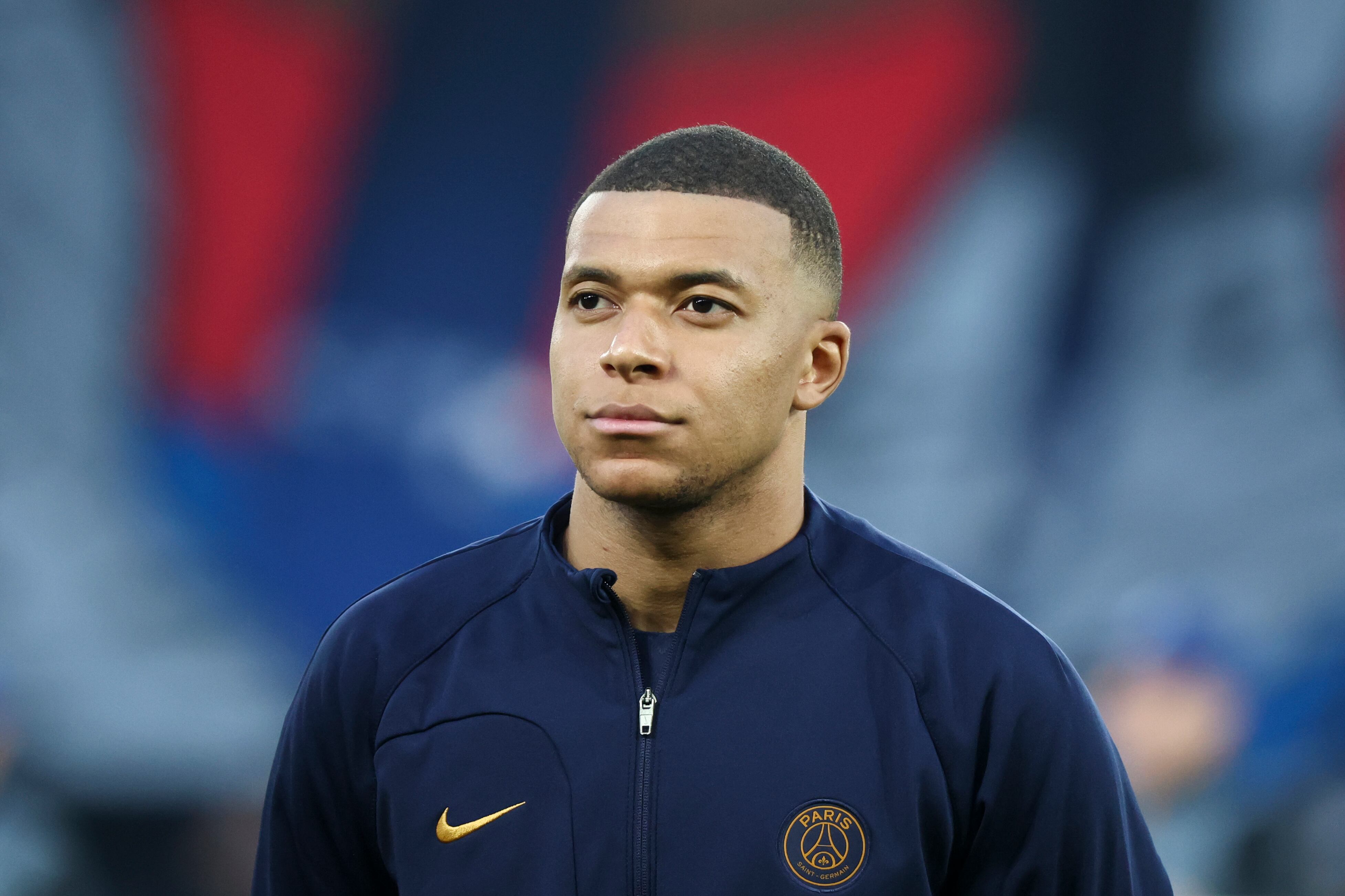PARIS, FRANCE - MAY 7: Kylian Mbappe #7 of Paris Saint-Germain looks on before the UEFA Champions League semi-final second leg match between Paris Saint-Germain and Borussia Dortmund at Parc des Princes on May 7, 2024 in Paris, France.(Photo by Catherine Steenkeste/Getty Images)