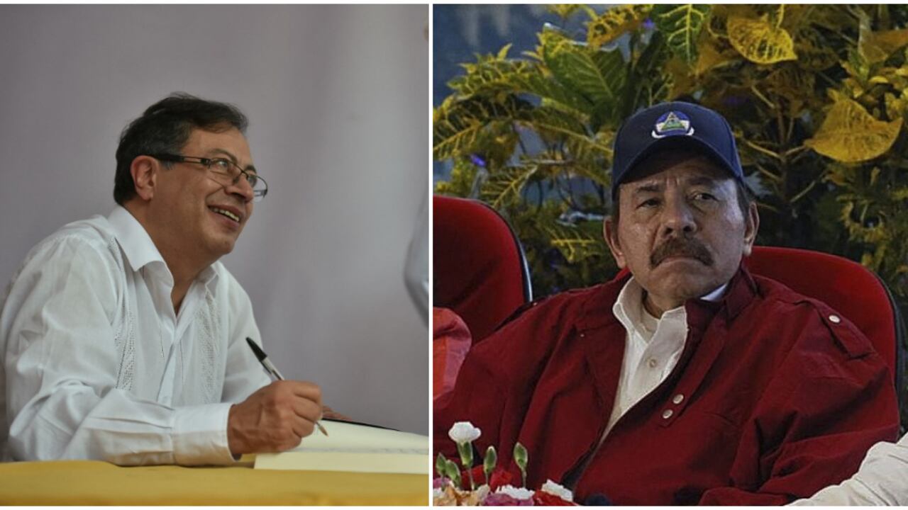 El senador colombiano Gustavo Petro y Daniel Ortega, presidente de Nicaragua