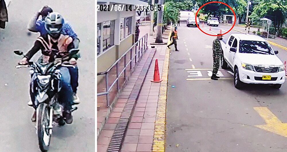 Fotogramas y seguimientos a alias el Capi después de dejar el carro bomba en la Brigada 30. El momento de su salida de la Brigada 30 una vez dejó el carro bomba en un parqueadero. 