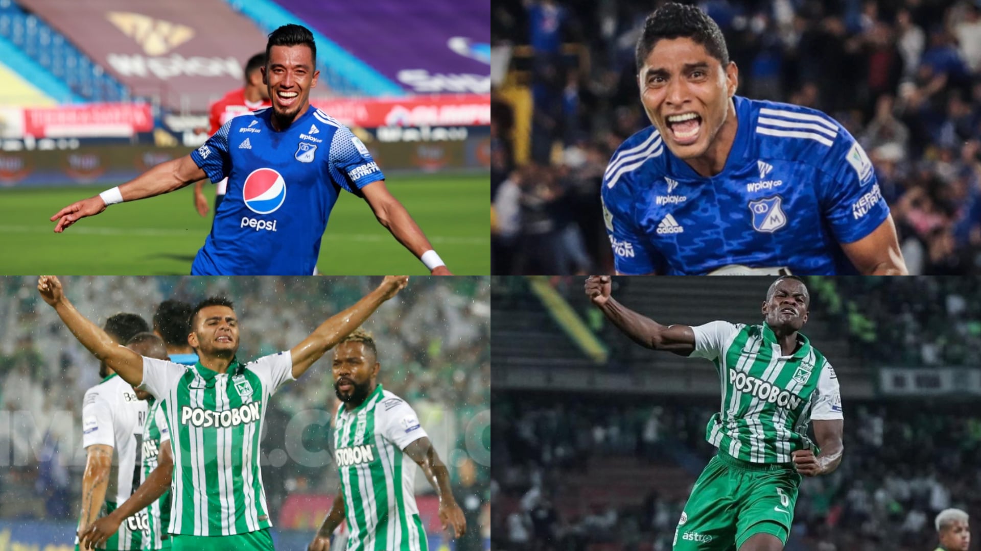 Fernando Uribe, Luis Carlos Ruíz, Jhon Duque y Andrés Felipe Román.