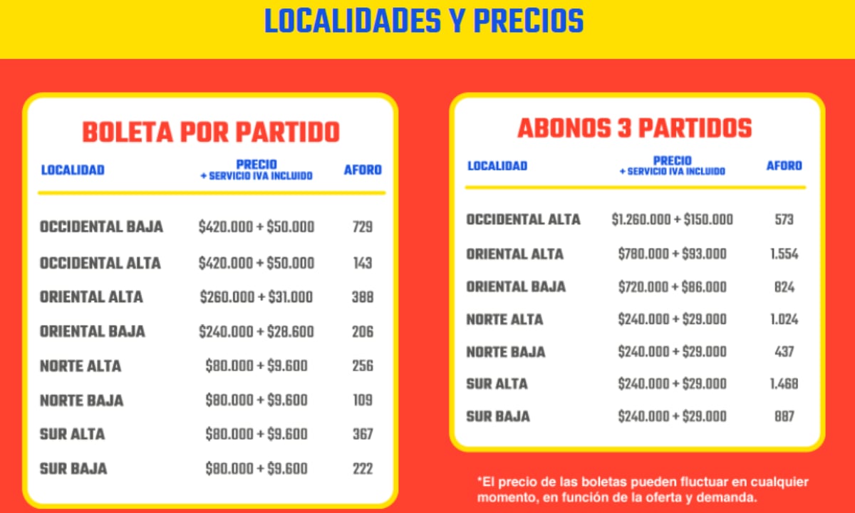 Boletería para Colombia vs. Paraguay. Foto: Captura de pantalla.