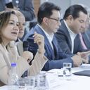 La ministra de Salud y Protección Social, Carolina Corcho, en reunión con la Federación Nacional de Departamentos.