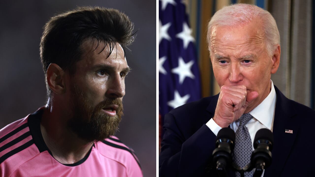 Leo Messi y Joe Biden