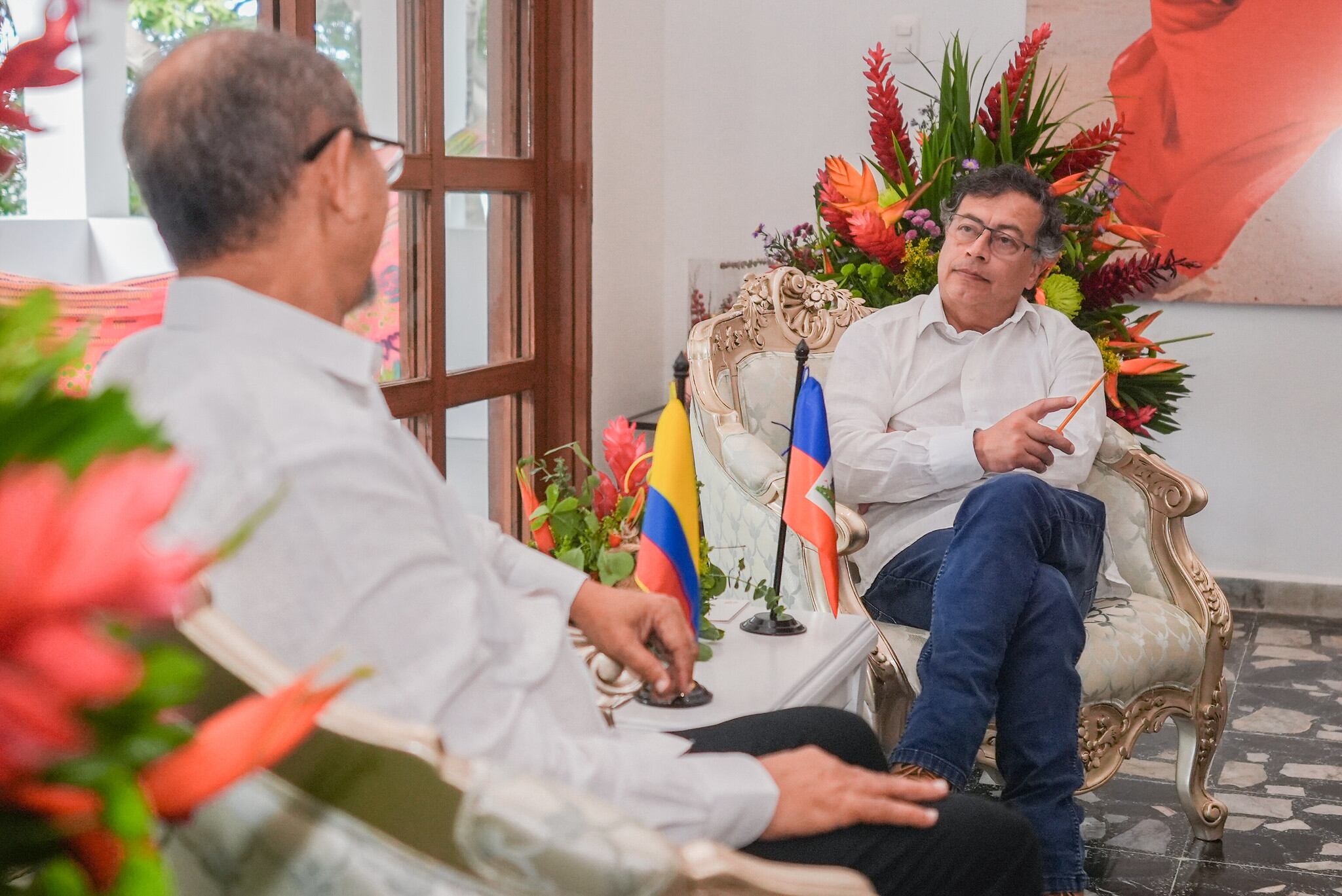El presidente Gustavo Petro se reunió con su homólogo de Haití, Leslie Voltaire, en La Guajira.