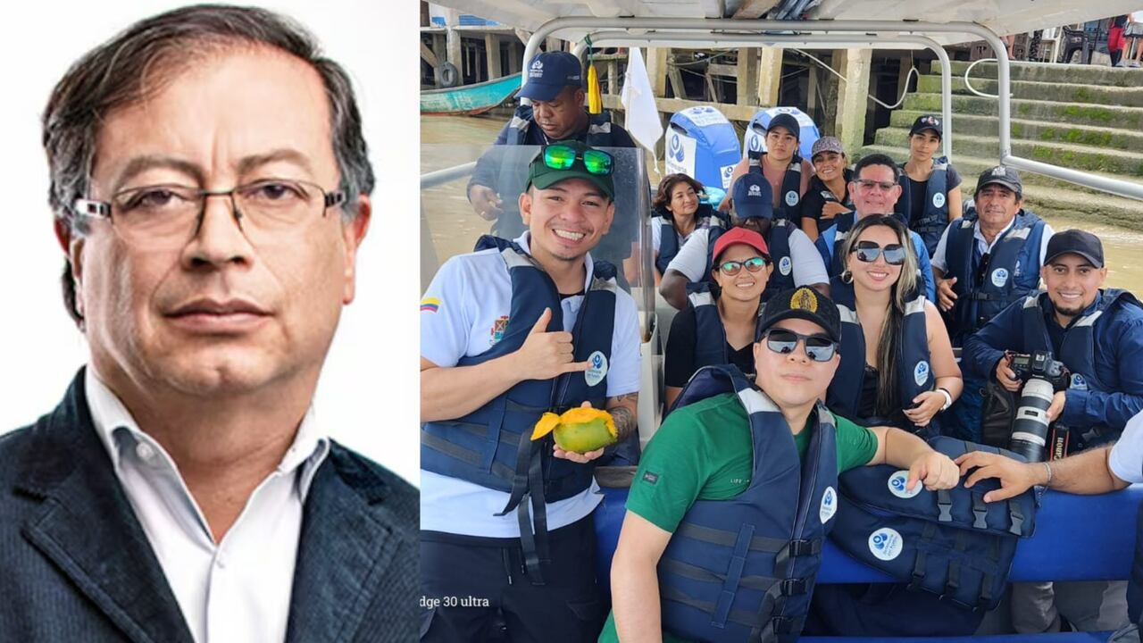 Gustavo Petro y contratistas de la Gobernación del Cauca liberados por las disidencias de las Farc.