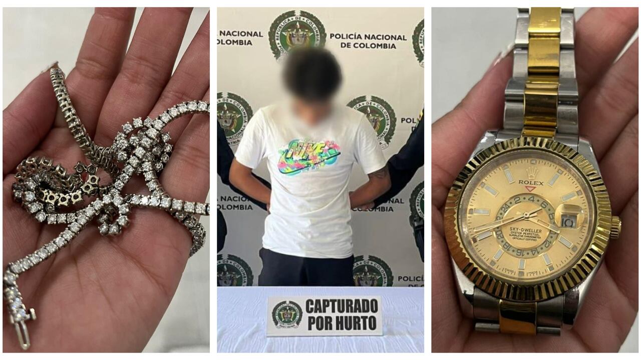 Joven de 24 años fue detenido en Medellín por atraco en joyas avaluadas en 200 millones de pesos.