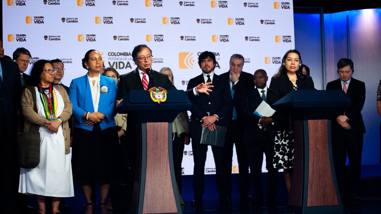 Presidente Gustavo Petro en conferencia de prensa con los miembros del Consejo de Seguridad de las Naciones.