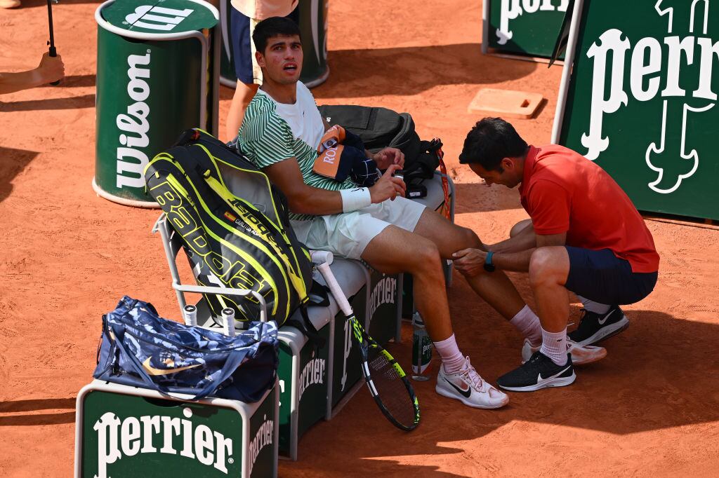 Carlos Alcaraz vs Novak Djokovic, en la semifinal de Roland Garros.