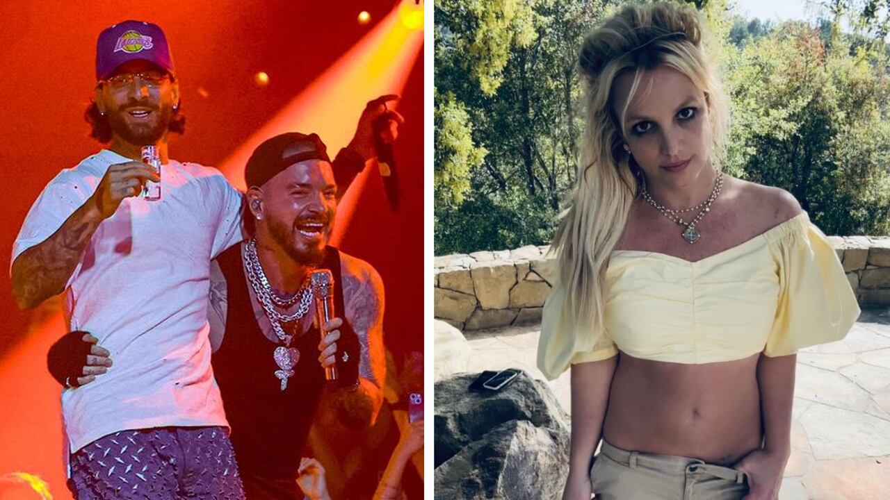 Los cantantes revolucionaron las redes con su encuentro. Fotos: Instagram @maluma - @britneyspears.