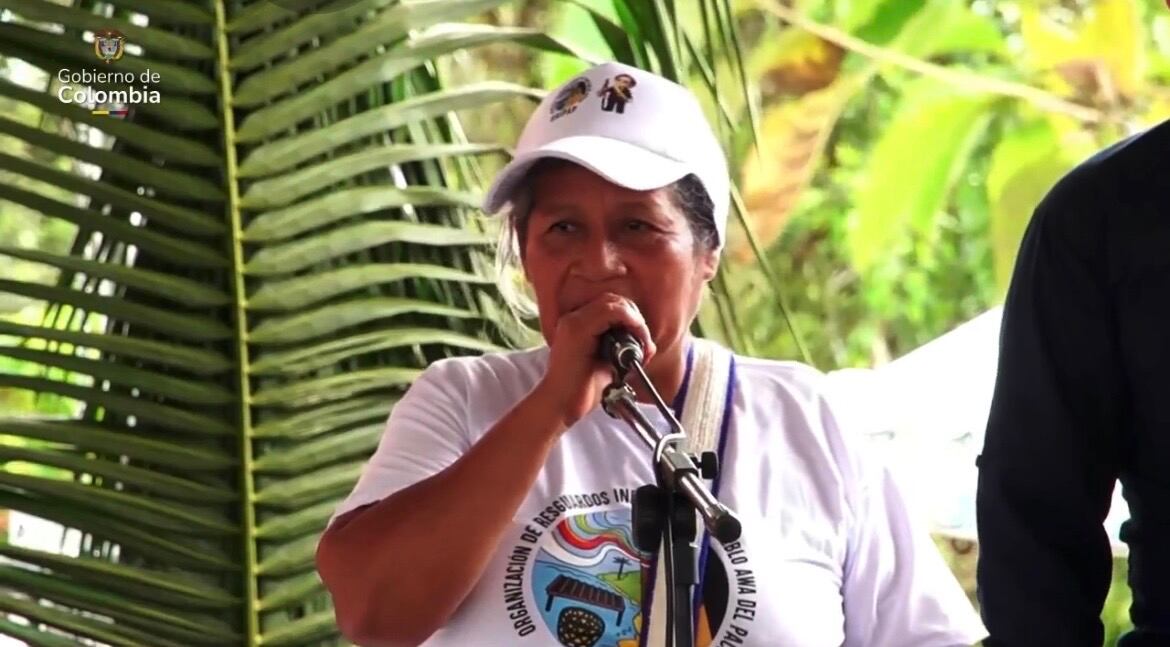 Líder social de Nariño en el evento del Gobierno nacional del 23 de enero en Tumaco