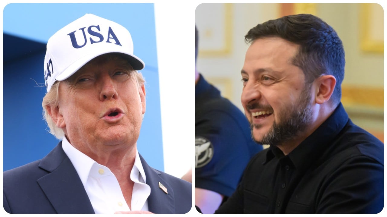 El presidente de Estados Unidos, Donald Trump, y su homólogo de Ucrania, Volodimir Zelenski.
