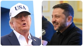 El presidente de Estados Unidos, Donald Trump, y su homólogo de Ucrania, Volodimir Zelenski.