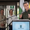 Anibal Gaviria Gobernador de Antioquia, Ministra de Transporte Ángela María Orozco y Alcaldesa encargada de Medellin Andree Uribe Montoya apertura de votaciones segunda vuelta Presidencial en la ciudad de Medellin