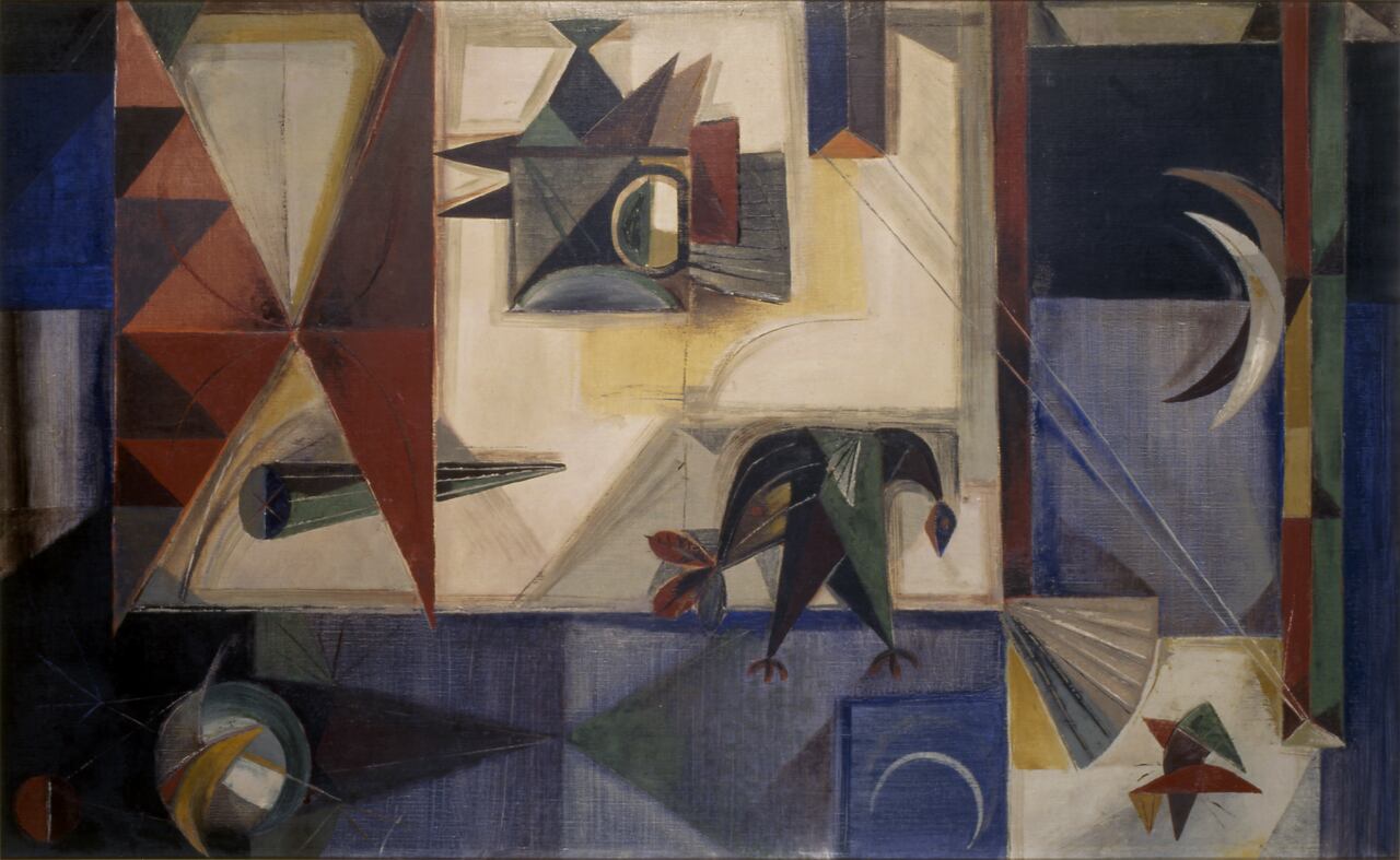 Enrique Grau "Elementos bajo un eclipse" 1957. Cortesía del Museo Nacional