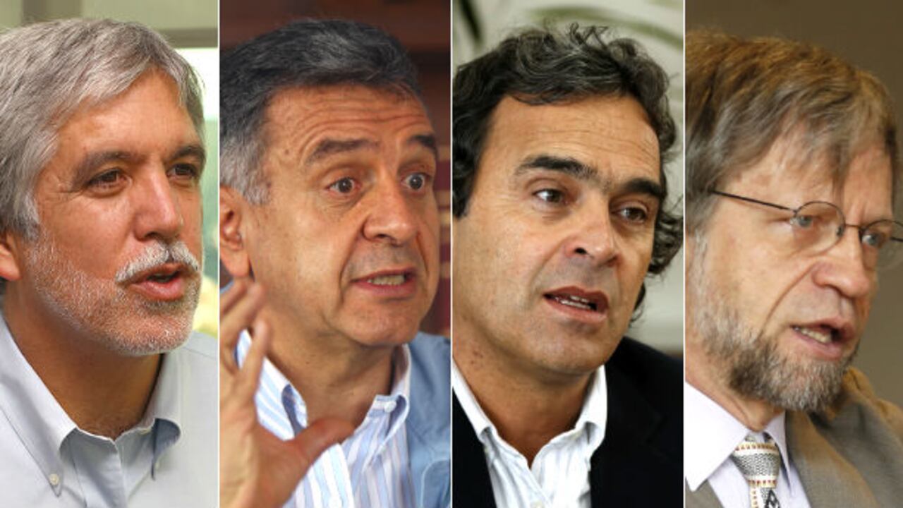 Enrique Peñalosa, Lucho Garzón, Sergio Fajardo y Antanas Mockus, los 'tenores' de la Ola Verde del 2010. ¿Volverán a liderar el Partido Verde?