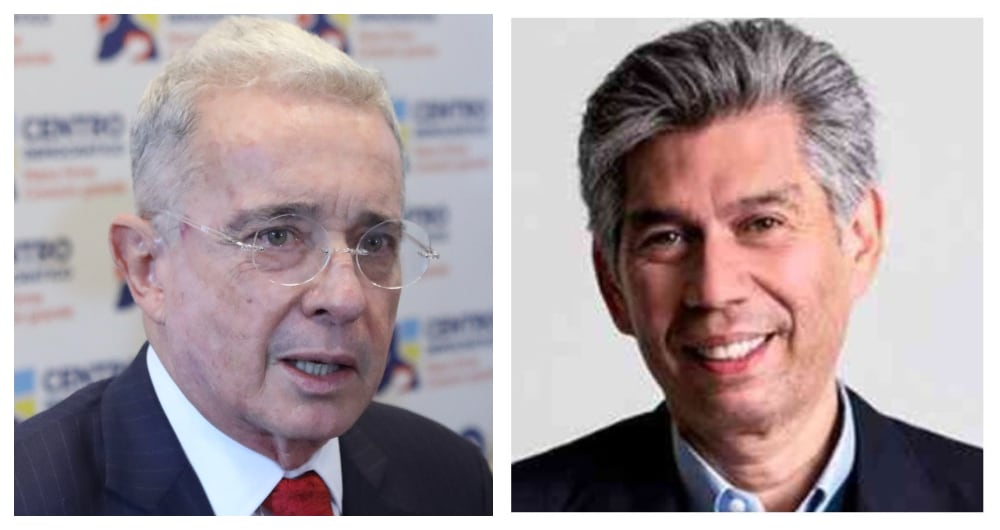 El expresidente Álvaro Uribe y Daniel Coronell
