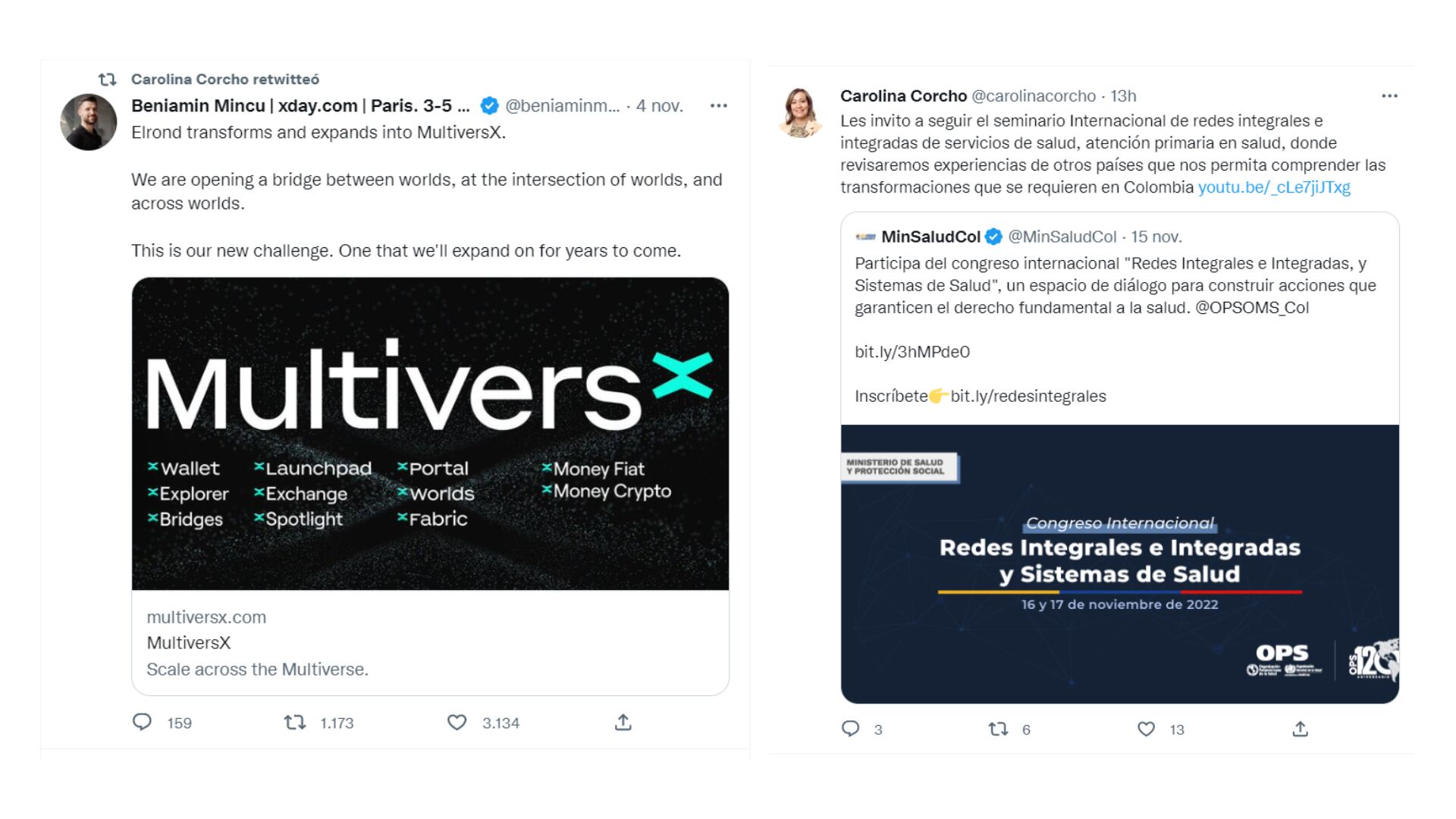Cuenta de Twitter de la ministra de salud, Carolina Corcho, fue hackeada.
