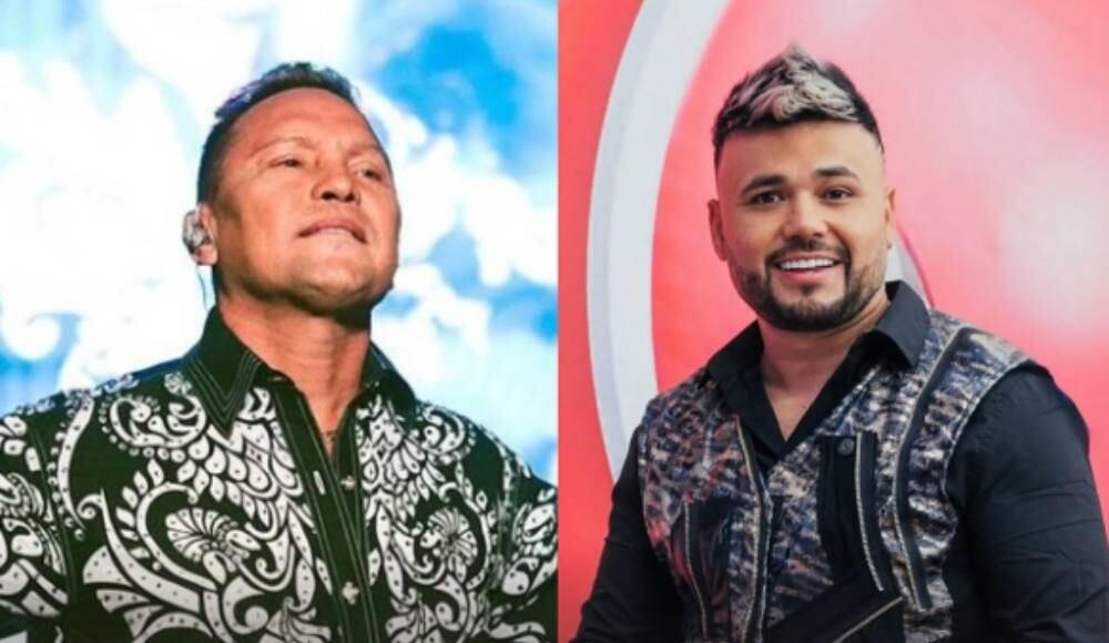 Ciro Quiñonez y Giovanny Ayala, cantantes de música popular.