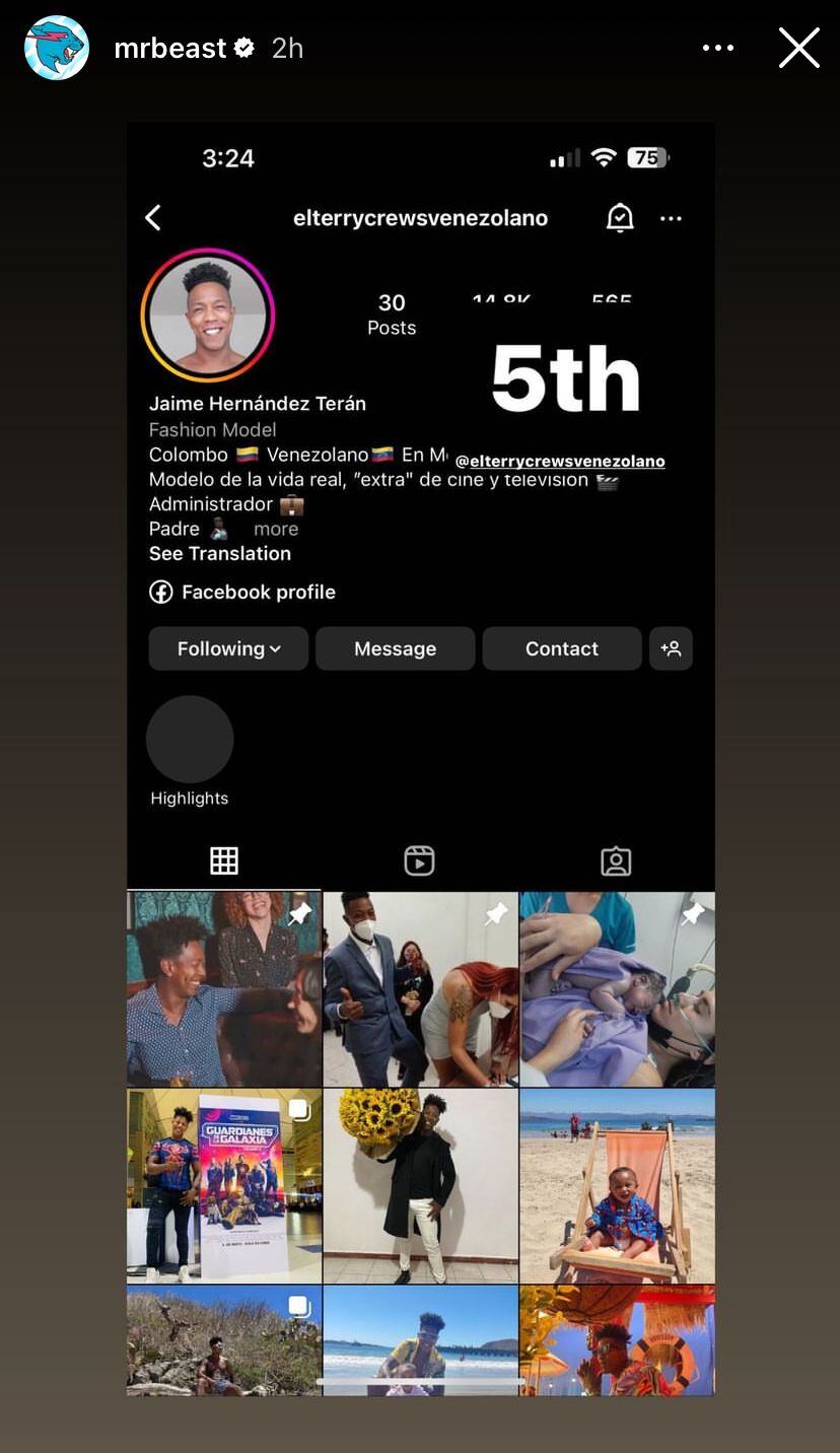 Jaime Hernández fue el ganador del sorteo de Mr Beast.