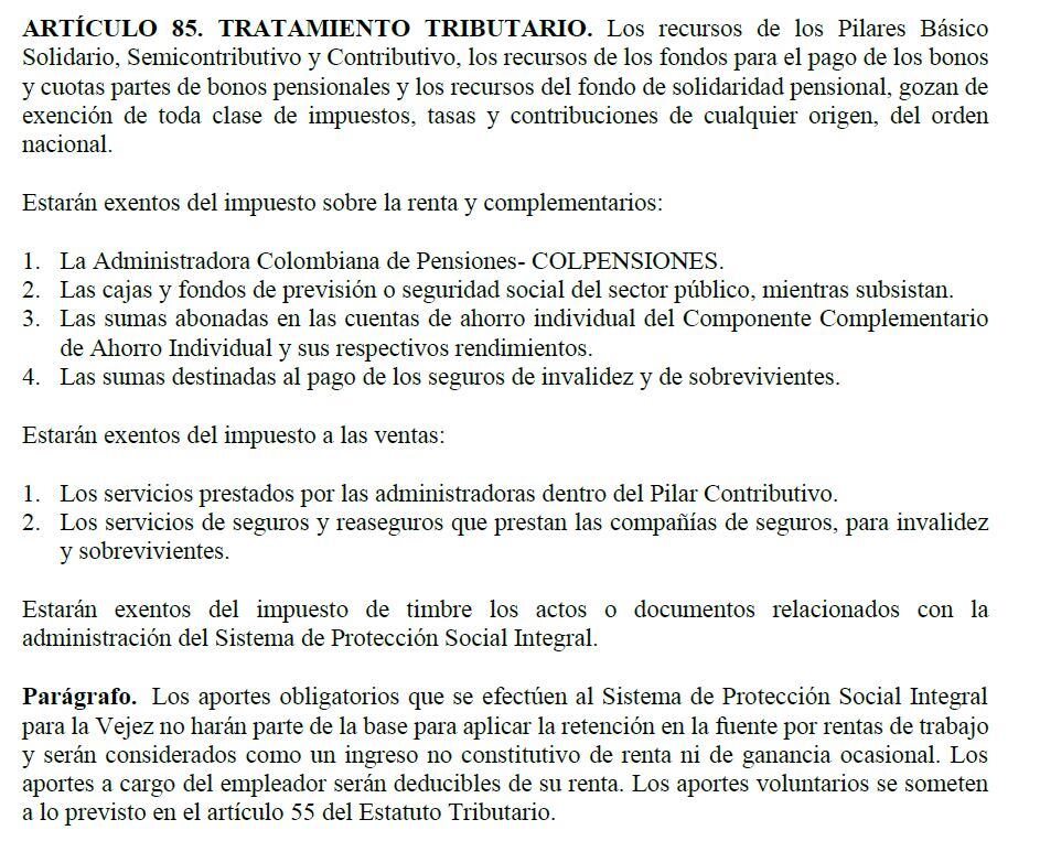 Artículo 85 presentado por el Gobierno.