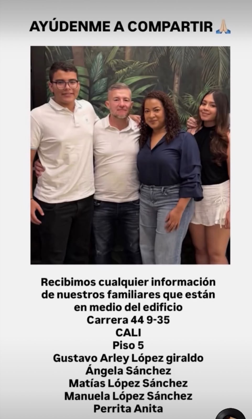 Personas desaparecidas tras terremoto en Colombia.