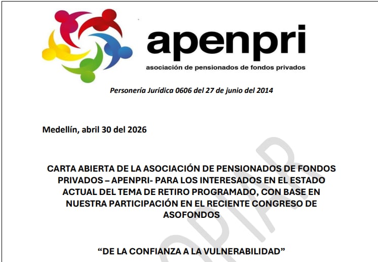Apenpri, gremio de pensionados de los fondos privados de pensiones