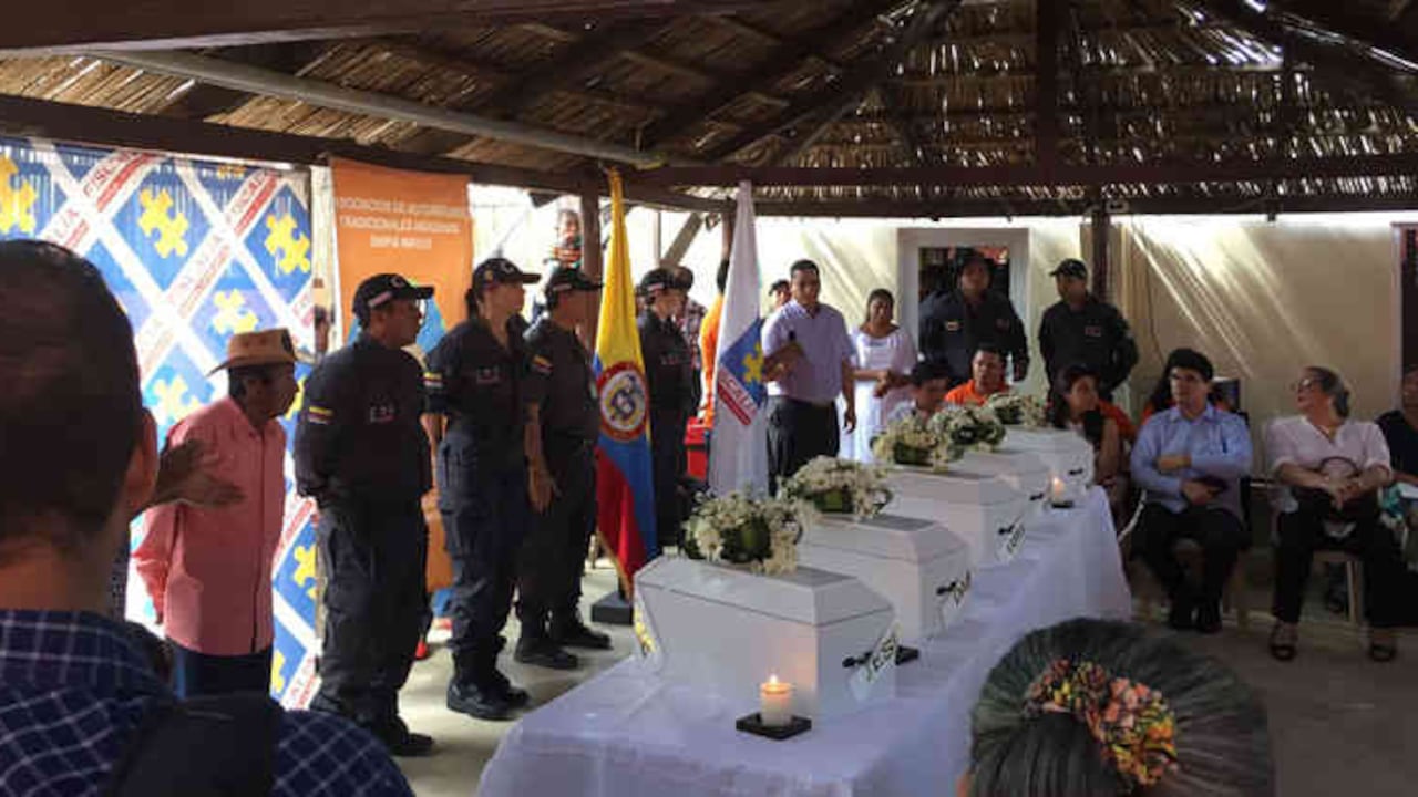 La entrega de los cuerpos se realizó en Manaure, La Guajira.