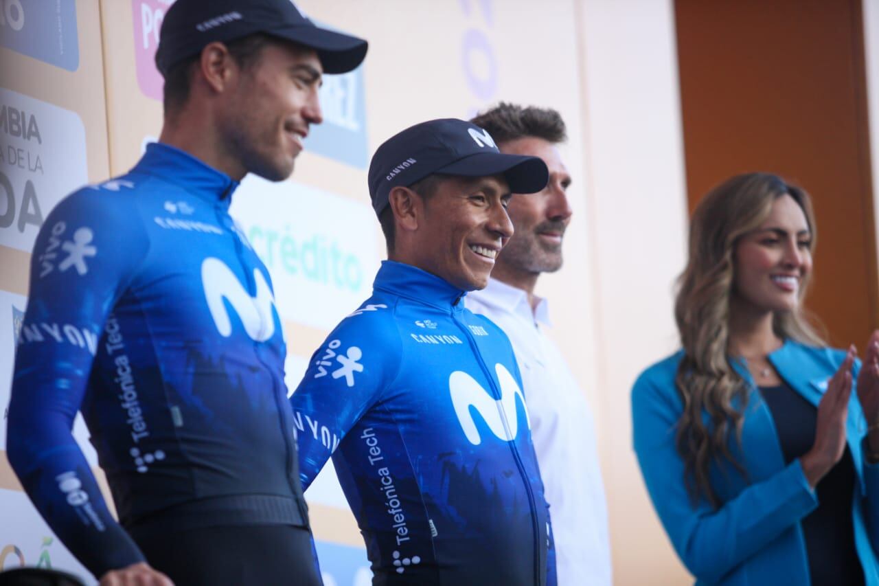 Nairo Quintana (c) regresa a la competición internacional en el Tour Colombia 2.1 de 2024.