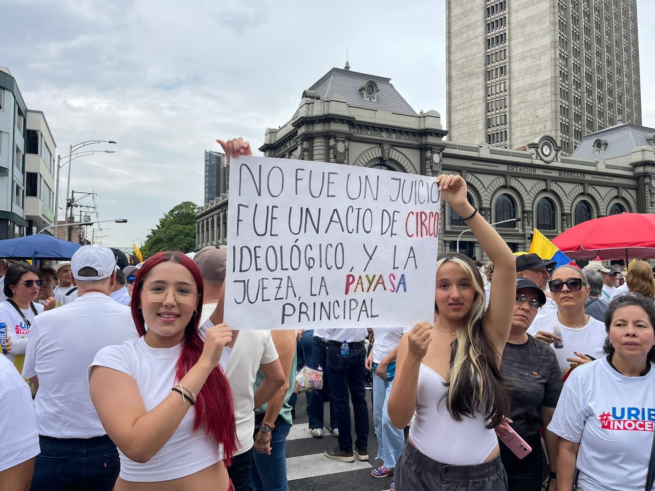 Marchas en apoyo al expresidente Álvaro Uribe en Medellín