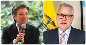 Alcaldesa Claudia López y el ministro de Justicia, Néstor Osuna