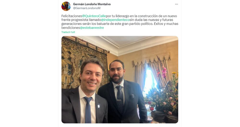 Daniel Quintero junto a Germán Londoño.