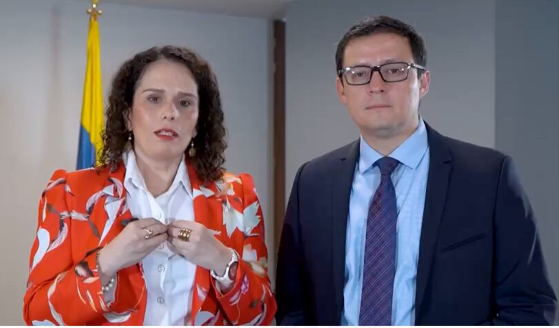 María Constanza García ministra de Transporte, Francisco Ospina Presidente de la ANI ( Agencia Nacional de Infraestructura)