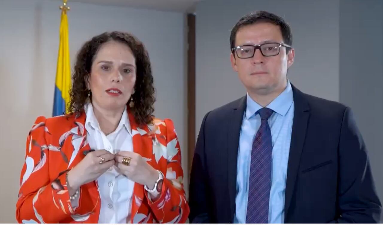 María Constanza García ministra de Transporte, Francisco Ospina Presidente de la ANI ( Agencia Nacional de Infraestructura)