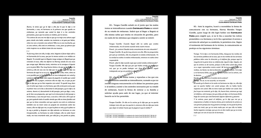   La sentencia es clara, a la joven indígena le cobraban una deuda impagable para esclavizarla. 