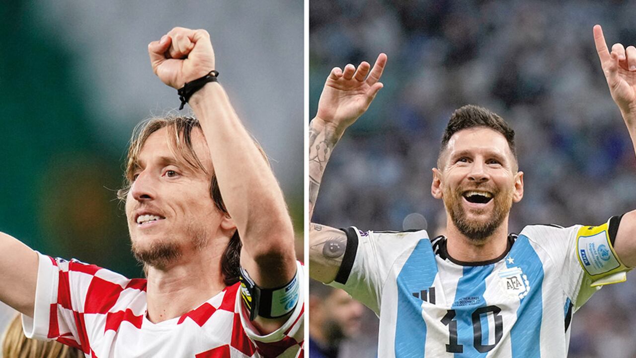 Luka Modric (Croacia) y Lionel Messi (Argentina)se encontrarán el 13 de diciembre en el primer partido de las semifinales de Qatar 2022.