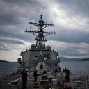 Esta fotografía del 12 de noviembre de 2018 muestra el USS Carney en el Mar Mediterráneo. El buque de guerra estadounidense y varios barcos comerciales fueron atacados el domingo 3 de diciembre de 2023 en el Mar Rojo