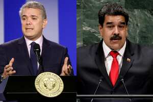Presidente de Colombia, Iván Duque; y de Venezuela, Nicolás Maduro.