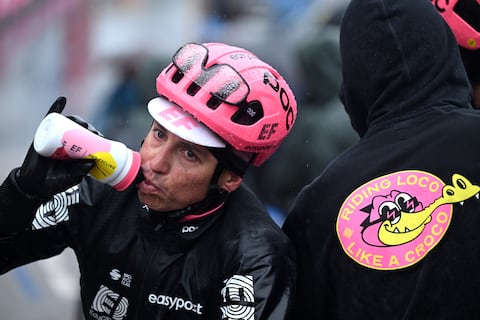 SANTA CRISTINA VALGARDENA - MONTE PANA, ITALY - MAY 21: Esteban Chaves of Colombia and Team EF Education - EasyPost rethe 107th Giro d'Italia 2024, Stage 16 a 118.7km stage from Lasa - Laas to Santa Cristina Valgardena - Monte Pana 1625m / Route and stage modified due to adverse weather conditions / #UCIWT / on May 21, 2024 in Santa Cristina Valgardena - Monte Pana, Italy. (Photo by Tim de Waele/Getty Images)