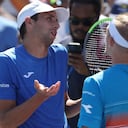 Momento en el que Daniel Galán le reclama a Davidovich en el partido de tercera ronda del US Open 2022