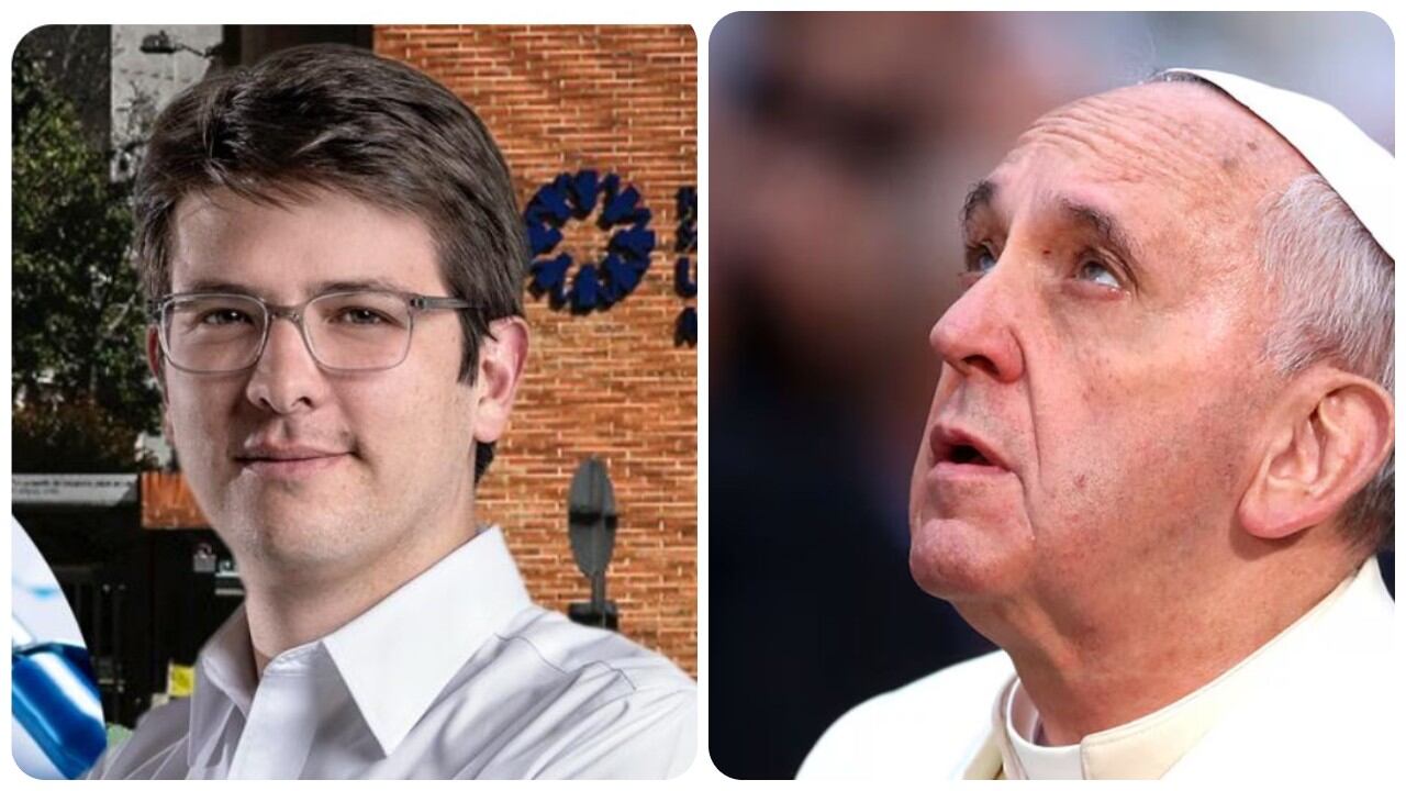 Miguel Uribe Turbay y el Papa Francisco.