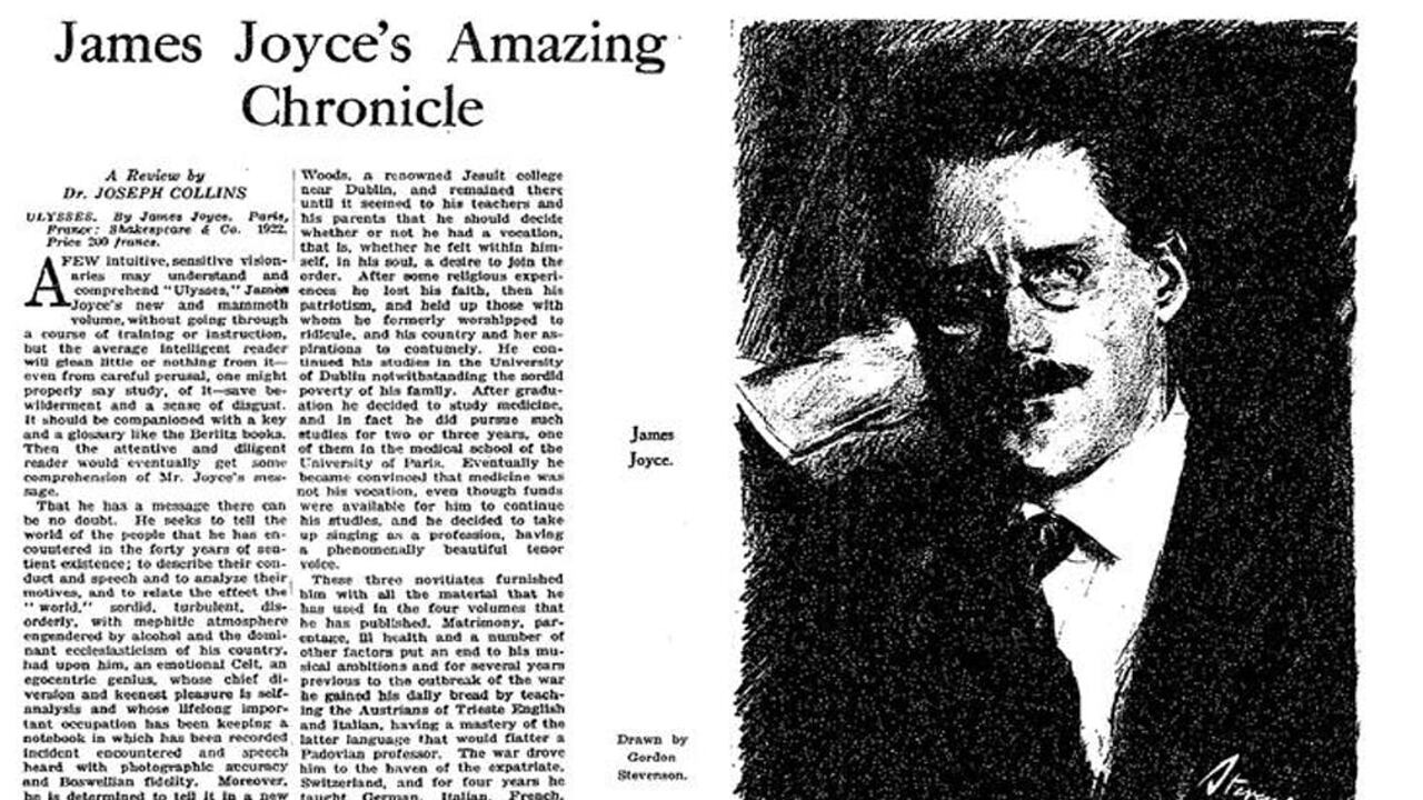 Reseña del Ulises en el New York Times. Joseph Collins / Wikimedia Commons