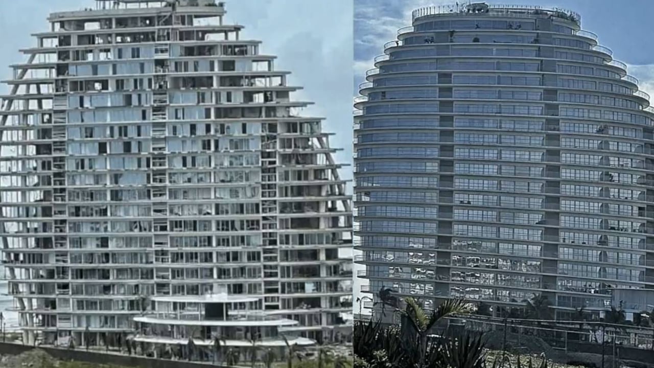 El edificio sufrió serios daños tras el paso del huracán OTIS.