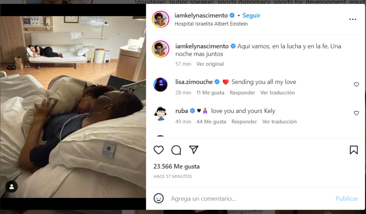 Pelé sigue en el hospital donde fue internado hace algunas semanas.